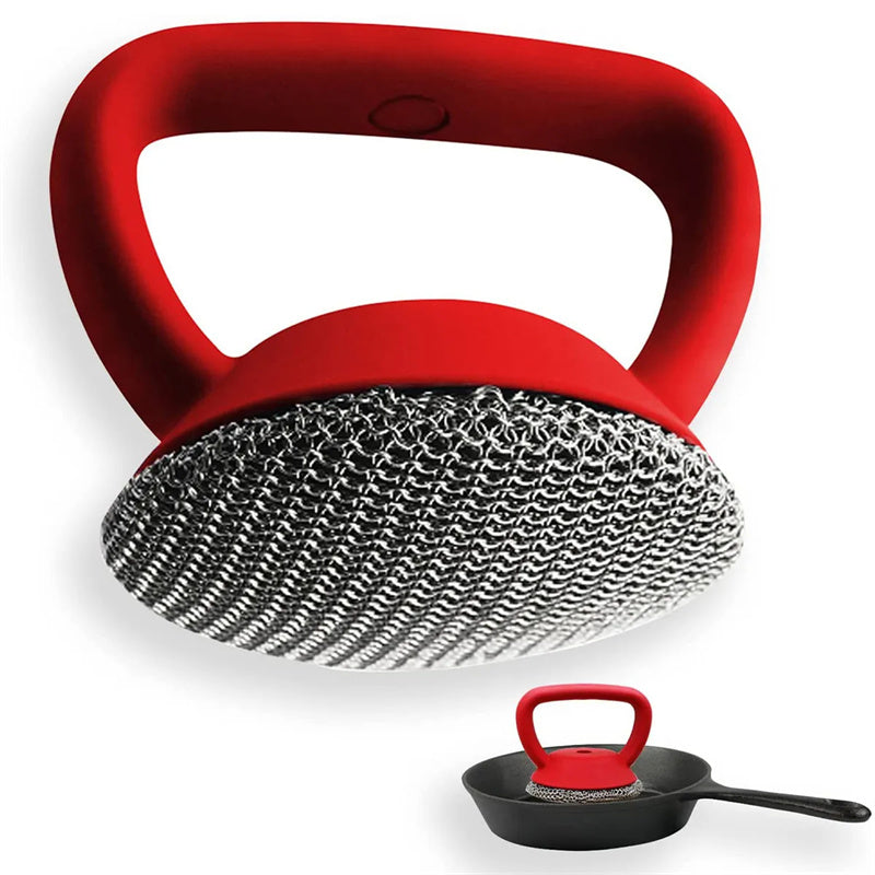 Cast Iron Skillet Scrubber, Stainless Steel Chainmail
