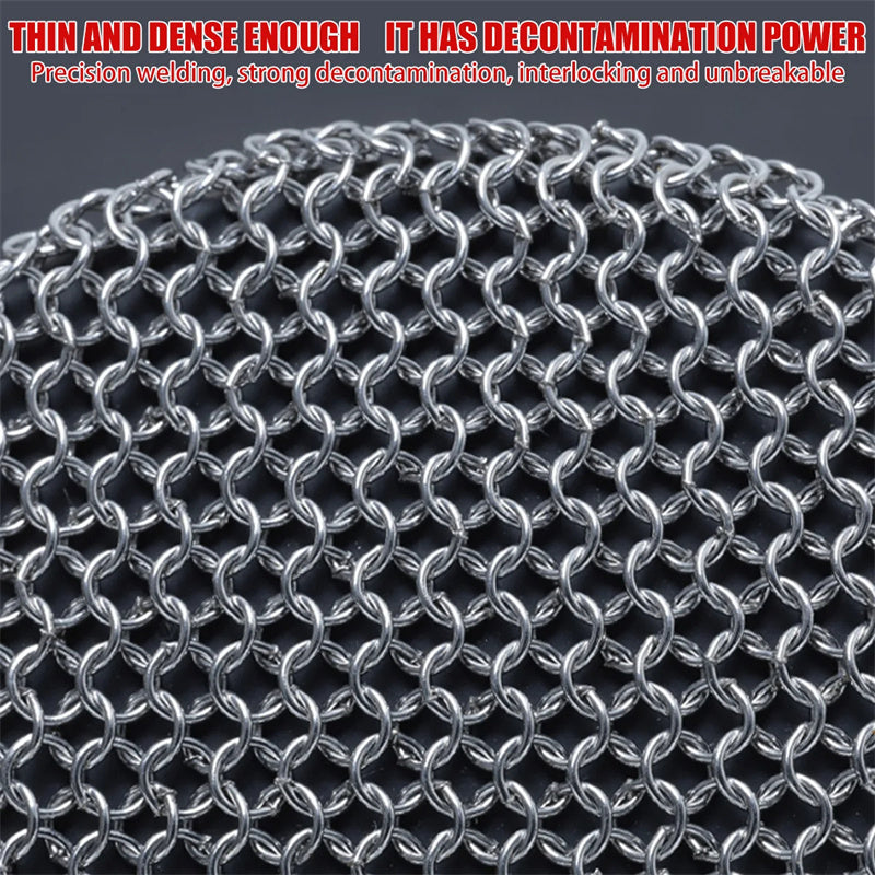 Cast Iron Skillet Scrubber, Stainless Steel Chainmail