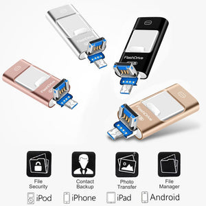 3-in-1 Portable USB Flash Drive for iPhone, iPad & Android