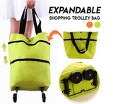 2 In 1 Foldable Shopping Bag With Wheels