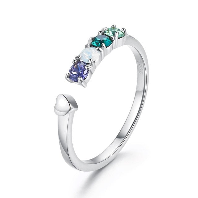 S925 Sterling Silver Adjustable Ring With Crystal From Swarovski For Women