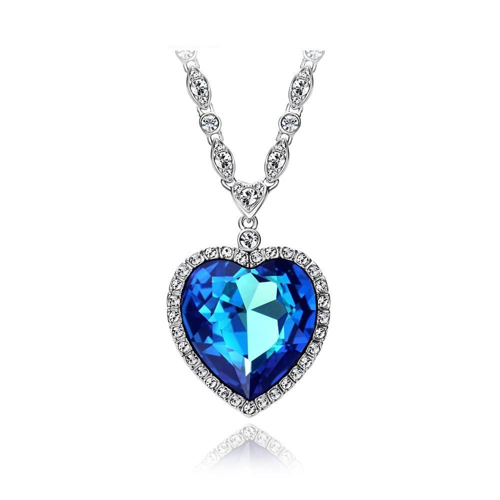 The Titanic Blue Heart of the Ocean Necklace Embellished with Crystals from Swarovski