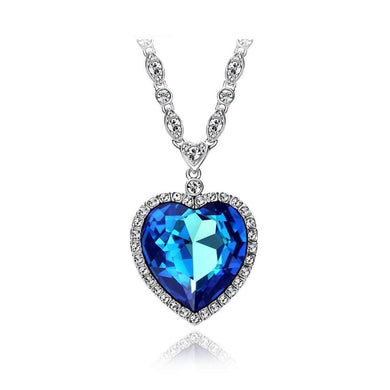 The Titanic Blue Heart of the Ocean Necklace Embellished with Crystals from Swarovski