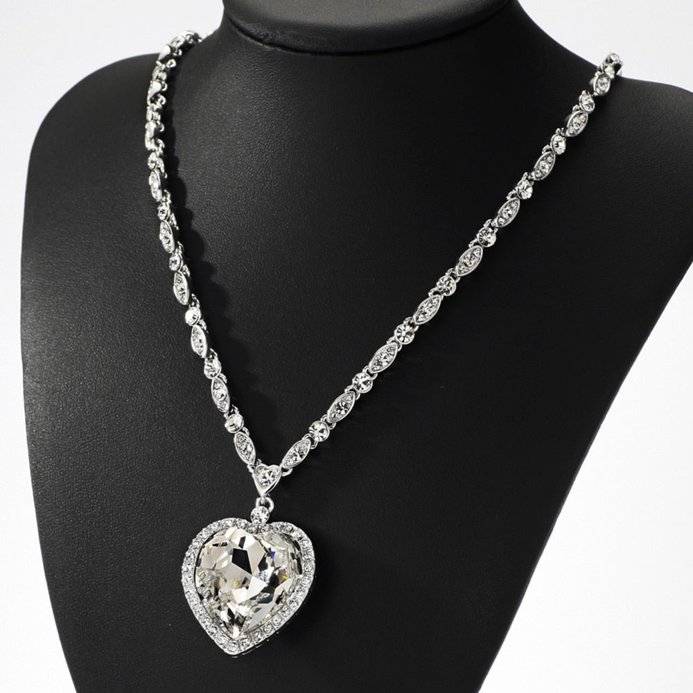The Titanic Blue Heart of the Ocean Necklace Embellished with Crystals from Swarovski
