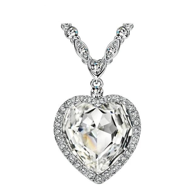The Titanic Blue Heart of the Ocean Necklace Embellished with Crystals from Swarovski