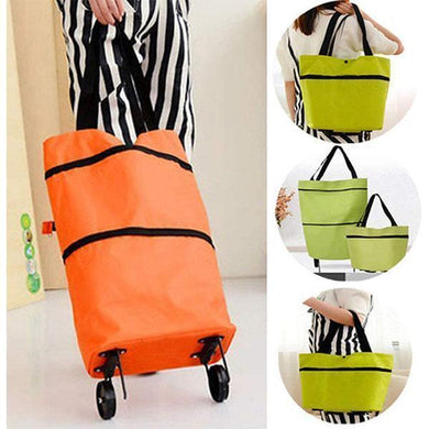 2 In 1 Foldable Shopping Bag With Wheels