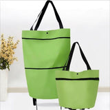 2 In 1 Foldable Shopping Bag With Wheels