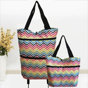 2 In 1 Foldable Shopping Bag With Wheels