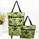 2 In 1 Foldable Shopping Bag With Wheels