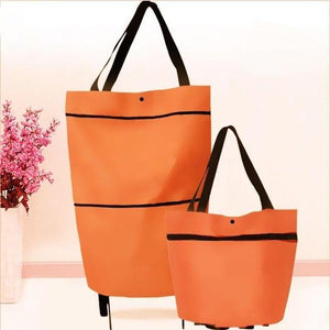 2 In 1 Foldable Shopping Bag With Wheels