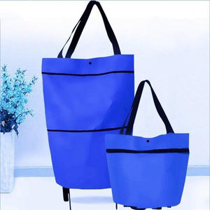 2 In 1 Foldable Shopping Bag With Wheels