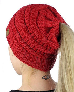 Ponytail Knit Beanie