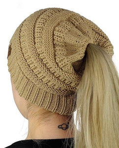 Ponytail Knit Beanie