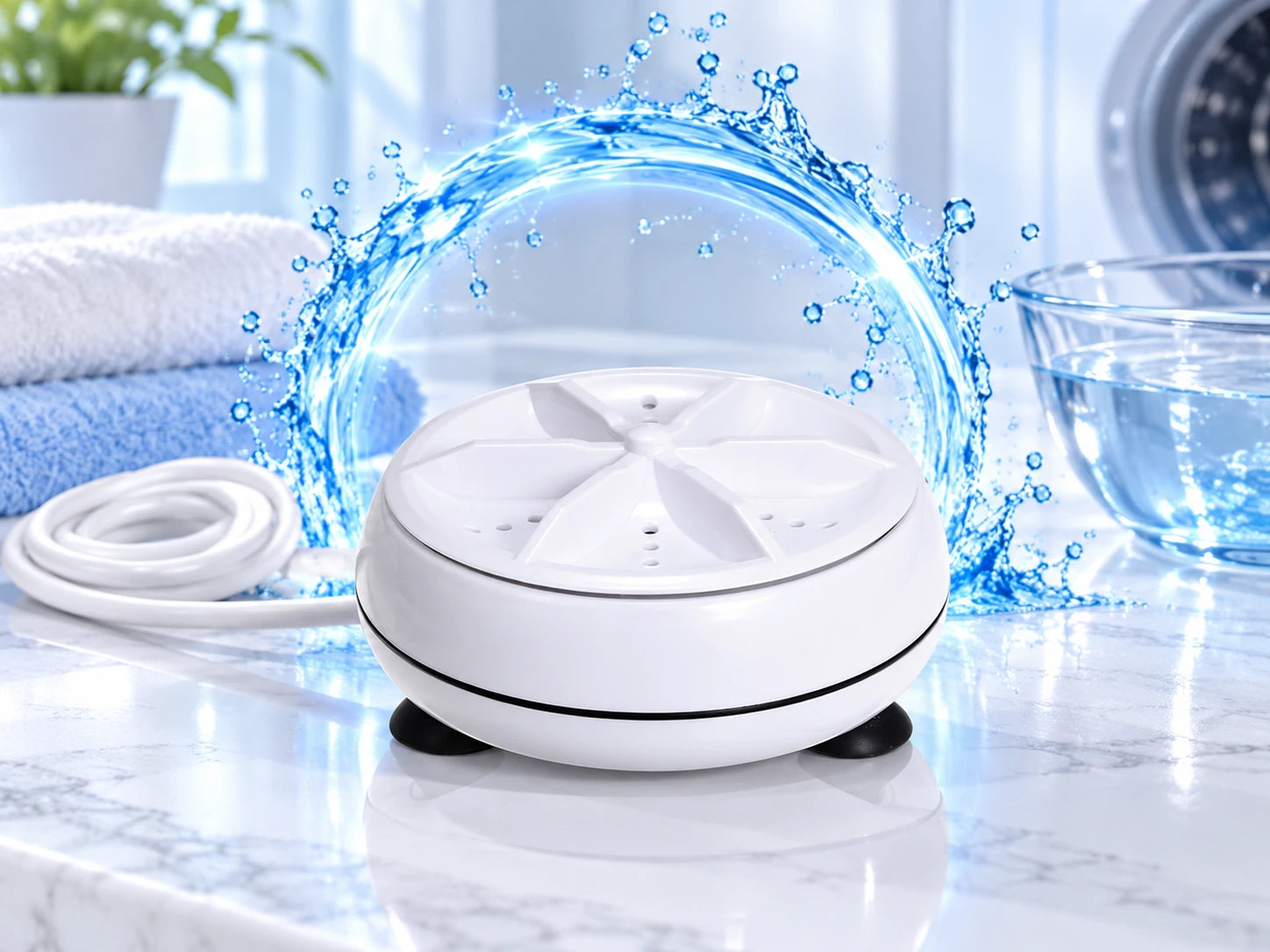 2-In-1 UltraSonic Portable Mini Washing Machine & Dishwasher Cleaner